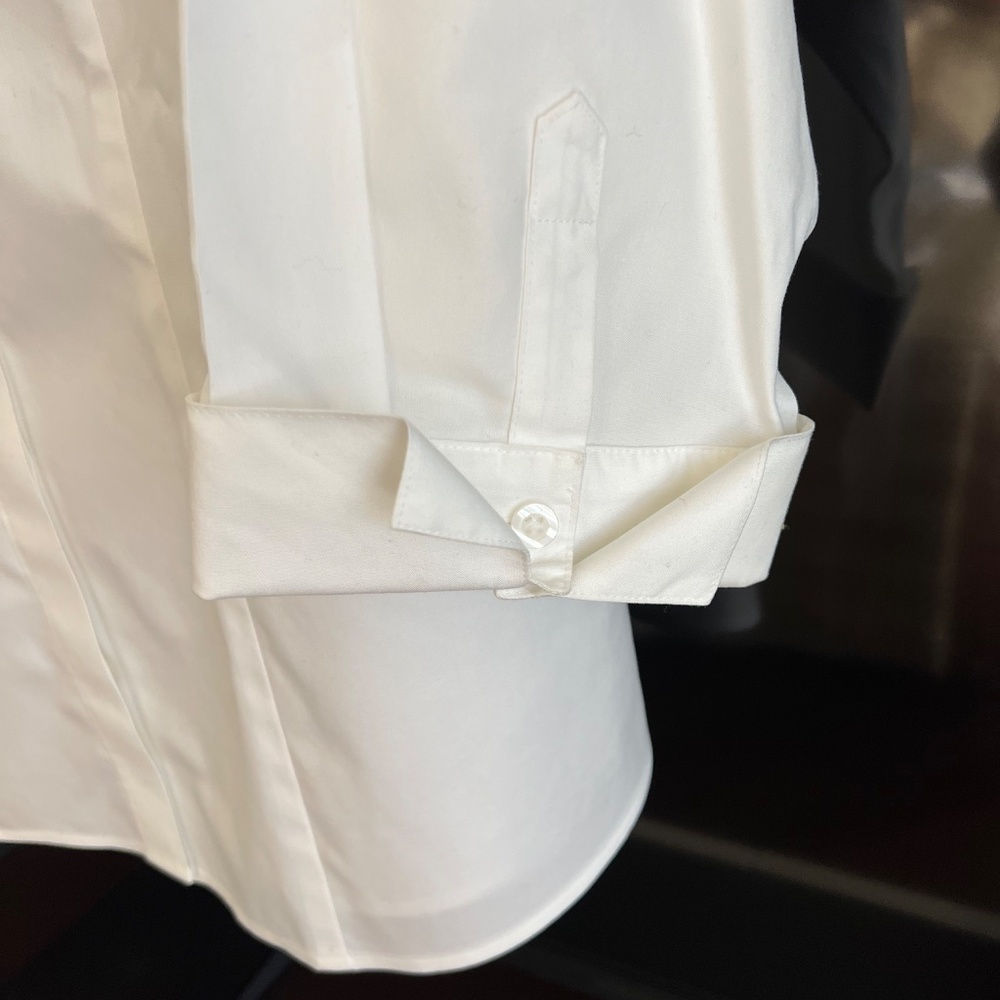 Chico's size 10-12 white cotton blouse (their size 2) - Picture 6 of 8